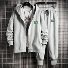TK6058-P85开衫连帽卫衣套装男运动套装两件套网格挂拍，男装卫衣，电商A040A