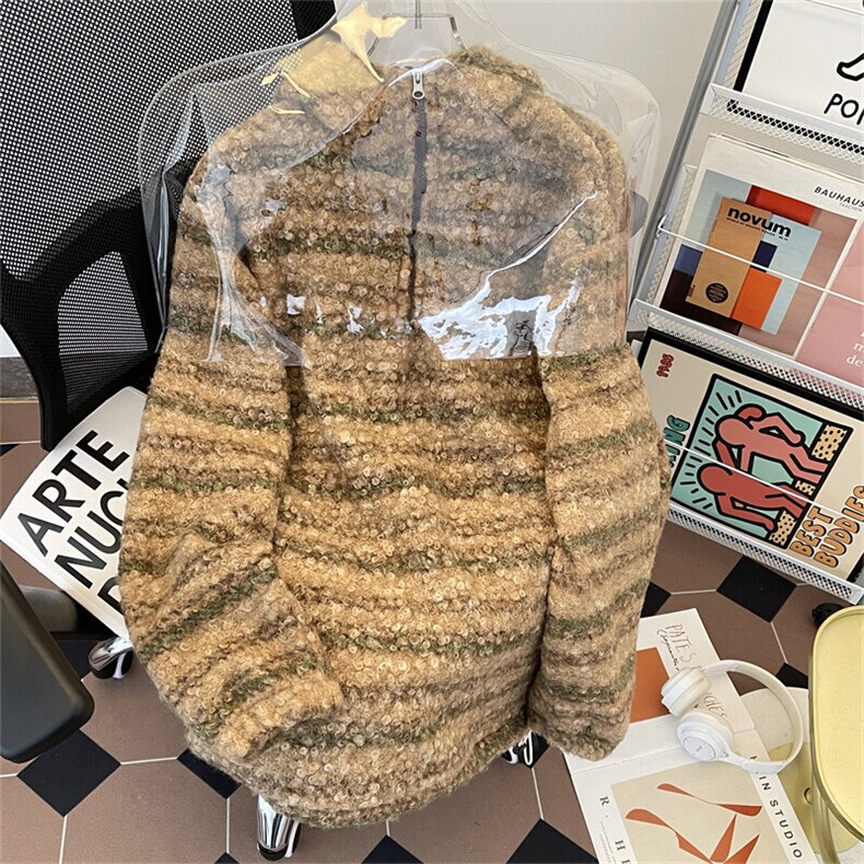 日系街头中性慵懒风渐变毛呢卫衣男女宽松连帽休闲外套W012-P60,男装卫衣,星座308B-1