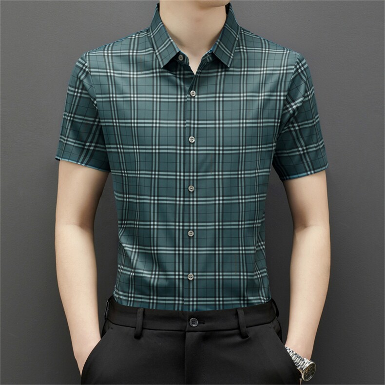 ZMS-B3293男式2023年夏季新款无痕衬衫男短袖休闲衬衣P73，男装衬衫，电商B360