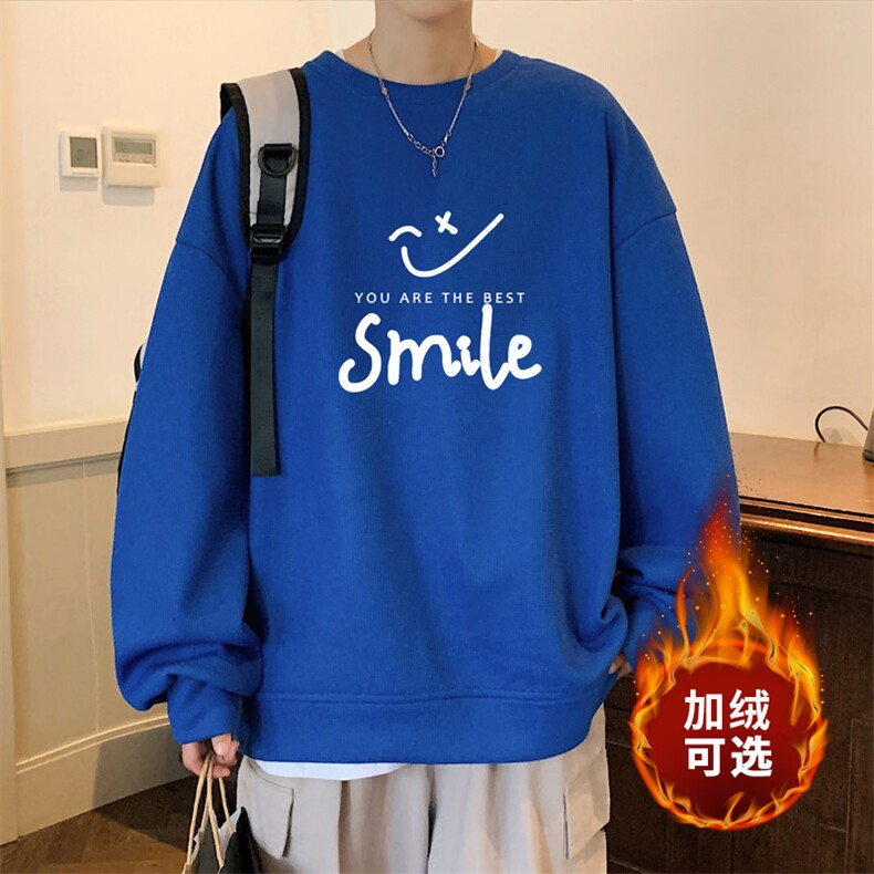 华夫格！2023秋冬新款男士圆领卫衣印花长袖HWY01P30加绒P40,男装卫衣,电商B220