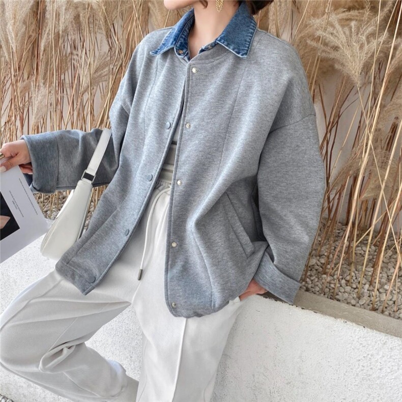 拼接牛仔休闲外套，其它，斐媞梦