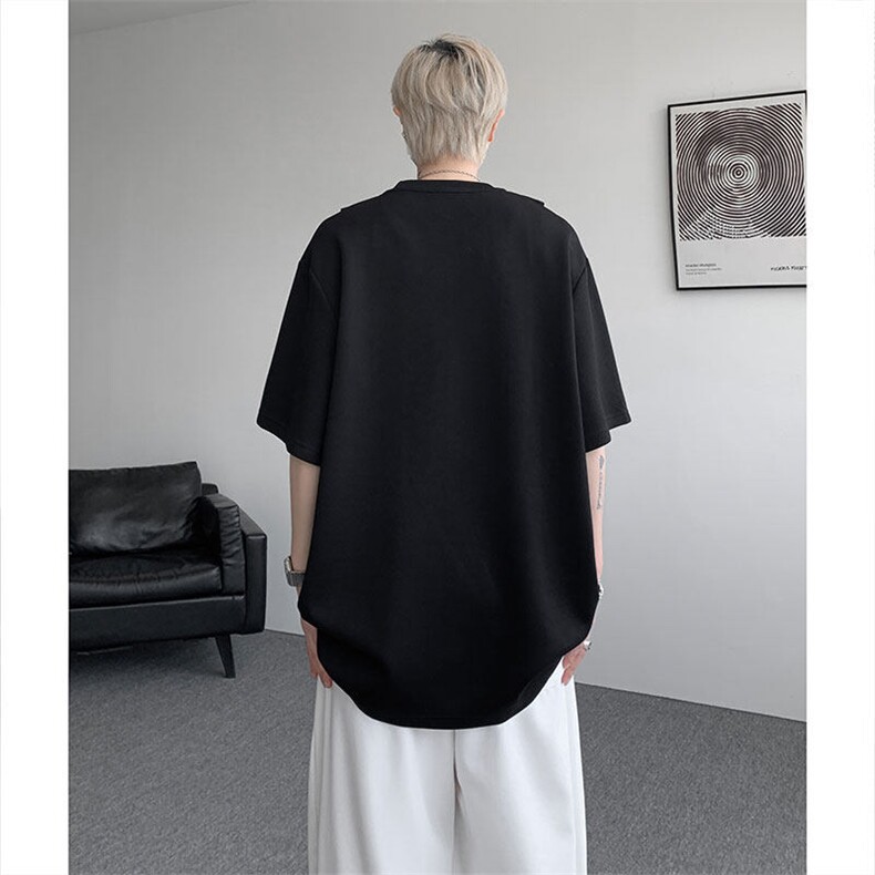 T10122-特批35控68高品质宽松设计感夏季百搭痞帅大码T恤短袖,男装T恤,电商A059
