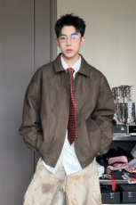 cleanfit哈灵顿扎染翻领PU皮大码夹克皮衣外套男J5228-特P75控138，男装皮衣，电商A001