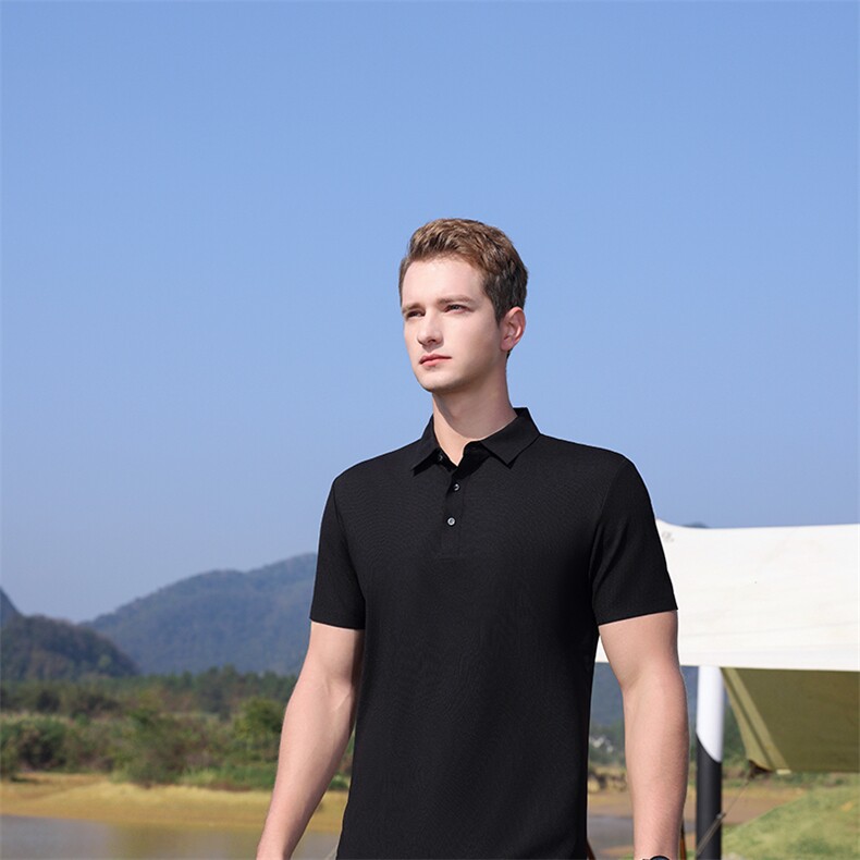 短袖纯色POLO衫男翻领上衣夏季新款中年男士商务休闲半袖T恤衫,男装T恤,电商B212（原钱塘6029）