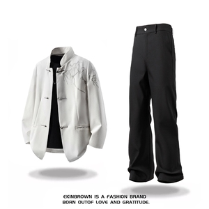 西服立体绣95%绦纶5%氨纶M-5XL大码XF78058P90控139 西裤78151P45图片