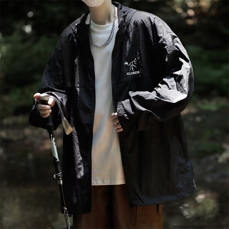夏季纯色连帽百搭防晒服外套男女轻薄款宽松休闲防晒衣FS125-P35,男装防晒衣,星座1008-1