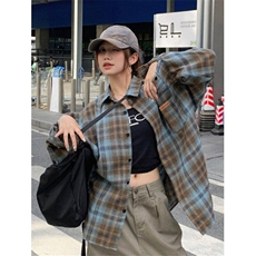 潮牌情侣长袖衬衫男女宽松无性别青少年外穿痞帅衬衣男WLCS21-P38，男装衬衫，星座1008