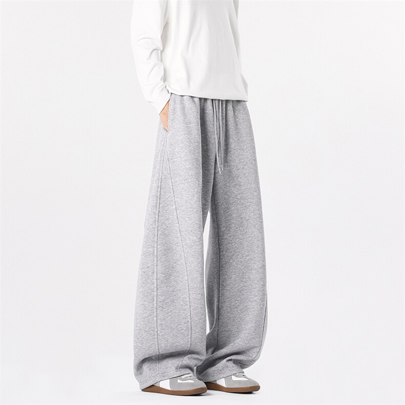 B258-K2952-特P39控78美式重磅直筒弯刀卫裤65棉35聚酯纤维白底，男装休闲裤，电商B258