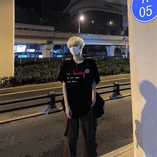 重磅精梳棉高级感短袖t恤美式复古简约XZ310A-4-T35，男装T恤，星座310A-4