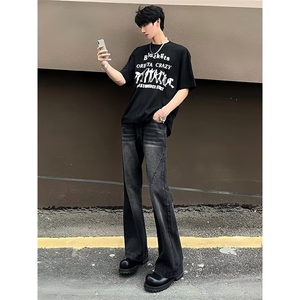 2025新款美式高级感微喇牛仔裤男高街宽松百搭裤子痞帅RK3178-P39图片