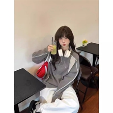 1506-1/MM2781/P69冬季半拉链拼接撞色毛衣男女同款复古潮流保暖，男装针织衫/毛衣，星座1506-1