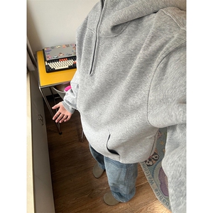 抖音得物高品质二开 25秋冬美式重磅宽松纯色连帽拉链高领卫衣W65图片