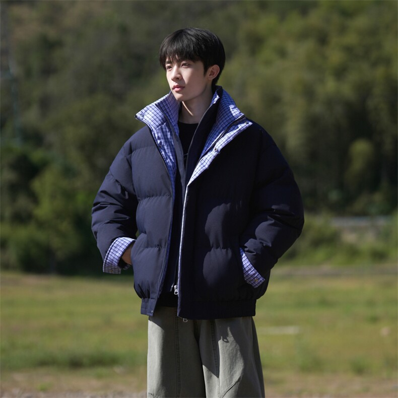 冬季新品得物美式潮流高品质格子加绒加厚棉衣外套棉服MY5566-P88,男装棉衣,星座610B-1