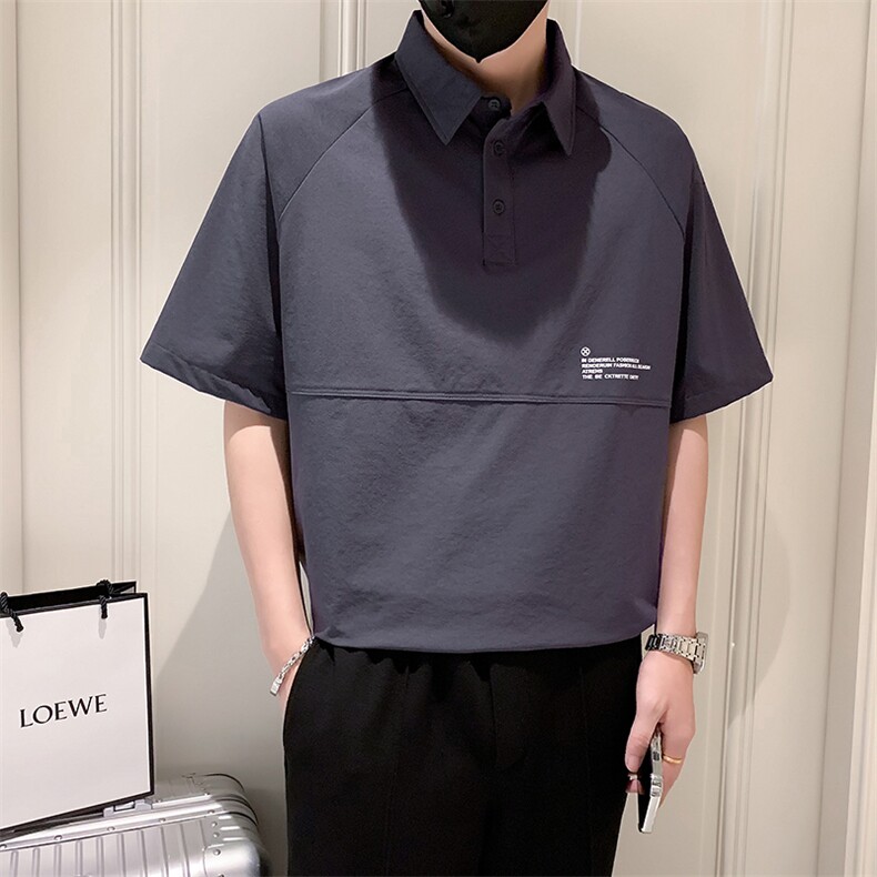 23年夏季男士翻领T恤B226-8032-p4890%锦纶10%氨纶,男装T恤,电商A210