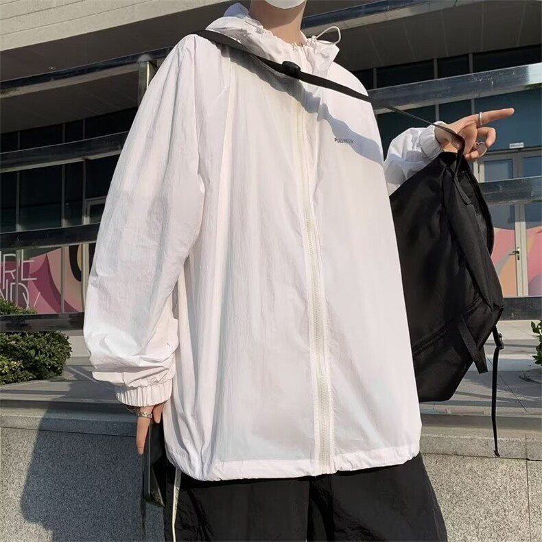 夏季日系潮流新款风衣男ins标准潮青春流行连帽防晒衣,男装夹克,星座716-3