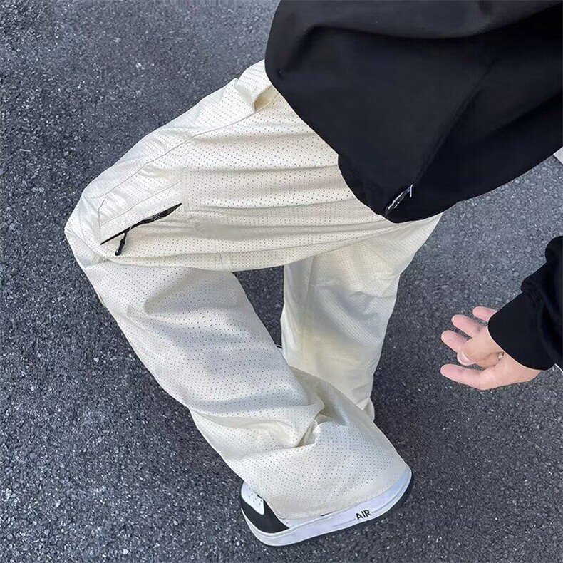 潮流休闲裤男夏季薄款2025撞色设计感冲锋裤速干直筒裤子MK9711，男装休闲裤，星座601-1