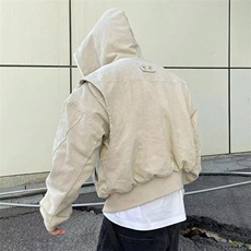 美式哈灵顿夹克男秋冬季座山雕重磅帆布外套cleanfit短款加绒棉服，男装夹克，星座603-2