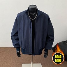 现货冬季美拉德立领飞行夹克廓形高街棒球服加棉加厚棉衣外套，男装夹克，电商A486-1
