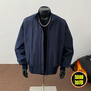 现货冬季美拉德立领飞行夹克廓形高街棒球服加棉加厚棉衣外套图片