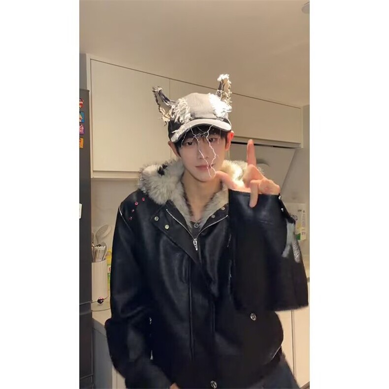 JY693-P138座山雕毛领棉服运动休闲潮牌帅气外套,男装棉衣,星座1501-3