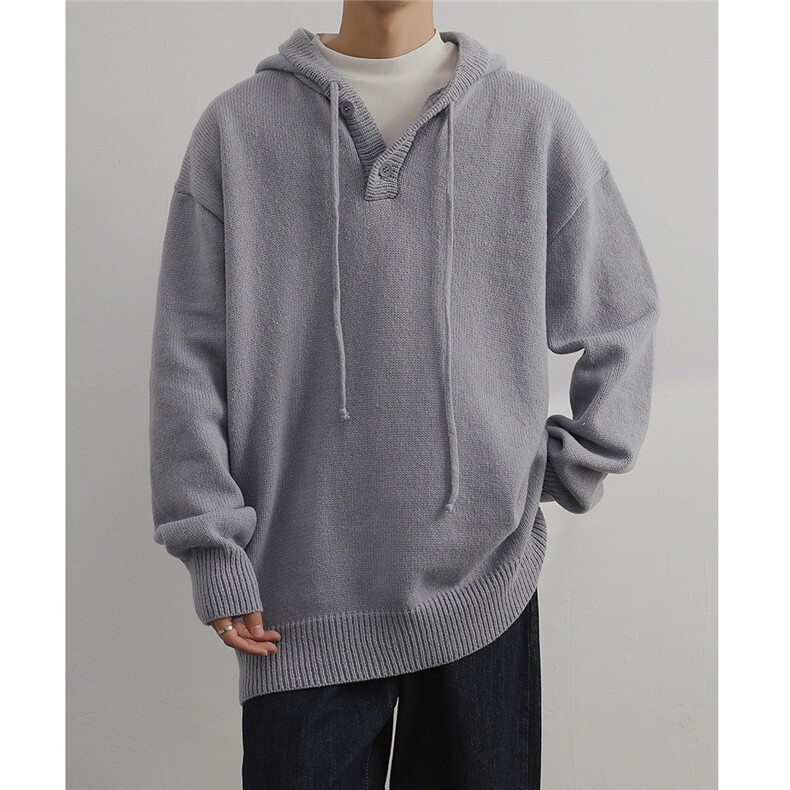 美式复古慵懒风连帽毛衣男设计感小众宽松痞帅线衣冬WL5500-P45,男装针织衫/毛衣,星座1008
