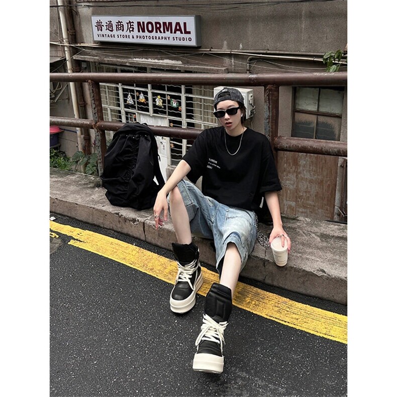 现货~美式高街工装牛仔短裤男复古宽松直筒中裤七分裤A3125-特P45,男装牛仔裤,星座1004-3