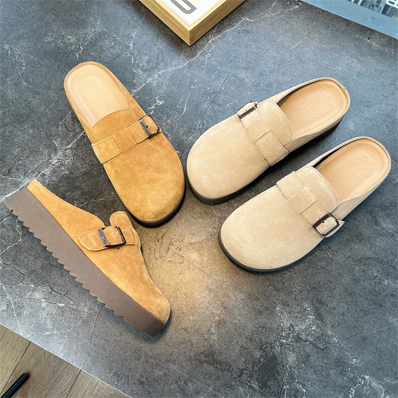 真皮包头拖鞋外穿女2024夏季新款时尚平底户外凉拖休闲半拖，女鞋拖鞋，电商A223