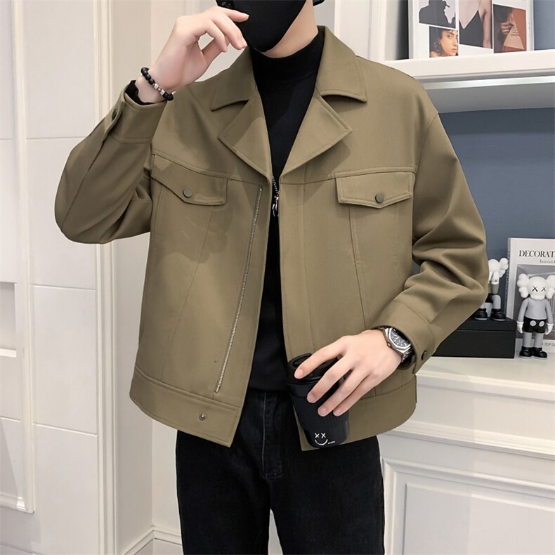 现货2025秋新款社会小伙痞帅男工装短款夹克外套JK22P115控158，男装夹克，电商B276A