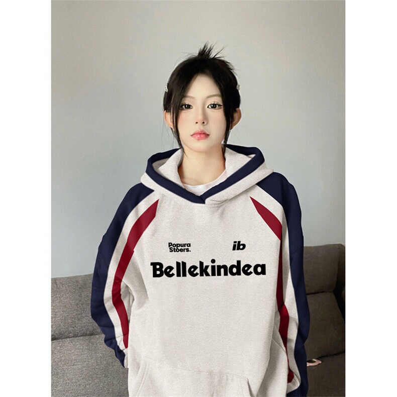 抖音得物供货提供视频秋冬重磅美式宽松接拼连帽卫衣32209,男装卫衣,电商A486