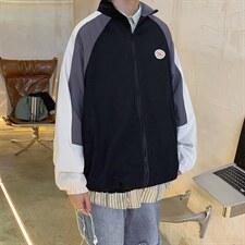 秋冬ins港风帅气拼接撞色夹克男少年休闲格子上衣外套W1419-P58，男装夹克，星座512-4