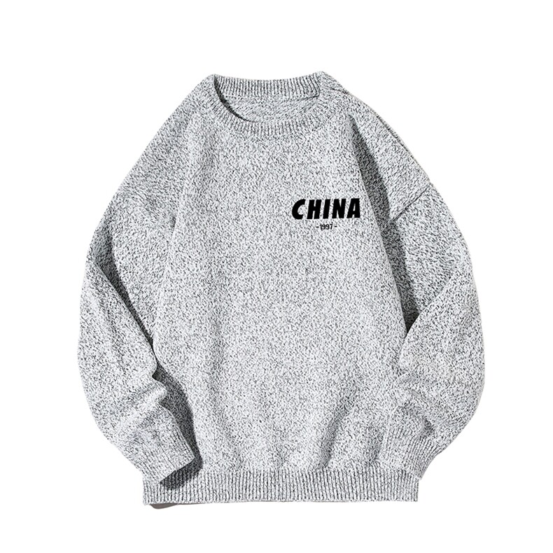 加厚加绒毛衣男大码毛线衣男针织衫M19248-P45加绒款-P65白底,男装针织衫/毛衣,电商A040A