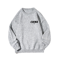 加厚加绒毛衣男大码毛线衣男针织衫M19248-P45加绒款-P65白底，男装针织衫/毛衣，电商A040A