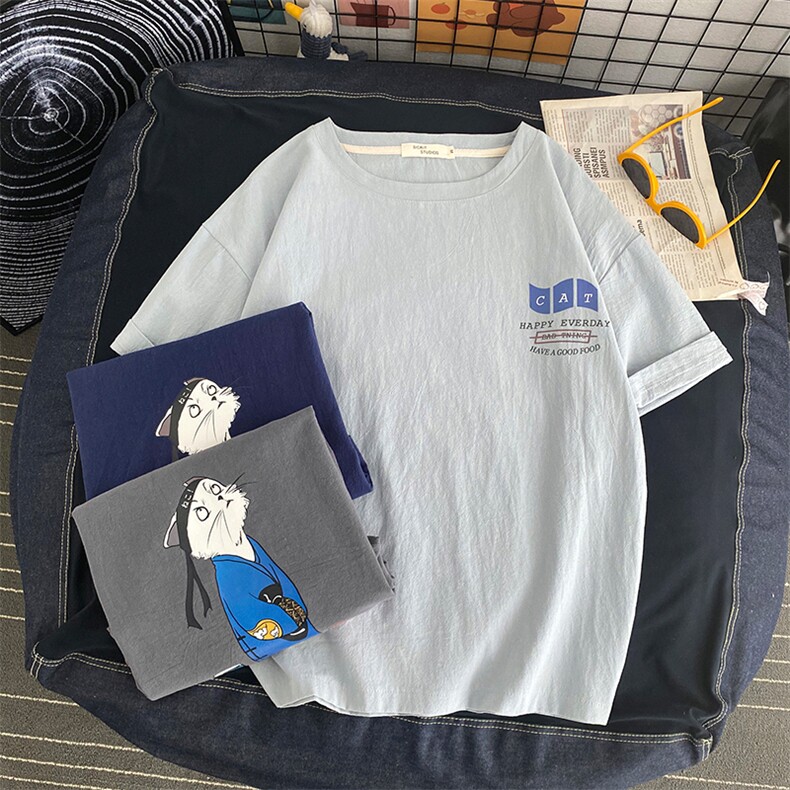 YT26014-P30亚短袖t恤男大码五分袖男宽松七分袖港风摆拍,男装T恤,电商A040
