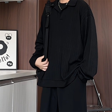 WY5066/P45秋装新款假两件卫衣男长袖宽松大码百搭潮流外套上衣，男装卫衣，电商A141