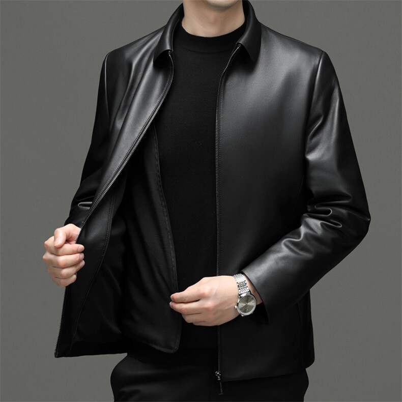 22111秋冬新款海宁真皮羽绒服男鹅绒服可脱卸内胆绵羊皮夹克P870,男装夹克,电商B360A（原721A）