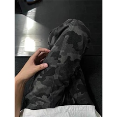 迷彩工装裤男款潮牌美式高街直筒休闲裤子宽松阔腿裤LA4099-P48，男装工装外套，星座1008