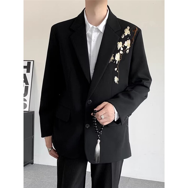 风春秋款男女休闲西服刺绣款宽松西装外套JK0075P62,男装西服套装,星座1013-1