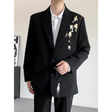 风春秋款男女休闲西服刺绣款宽松西装外套JK0075P62，男装西服套装，星座1013-1