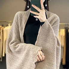女士麦穗披肩2025新款，披肩，嘉日羊绒