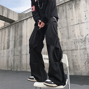 8XL-M 休闲裤男秋冬季加肥加大码西裤高街显瘦拖地裤9026p68控88图片