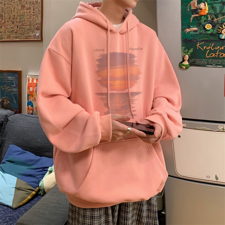 已注册/秋冬内景港风宽松连帽卫衣男落肩外套WY00198/P45加绒P50,女装短外套,电商B316