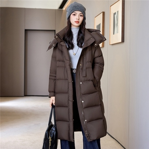 长款棉服女2025新款宽松立领连帽防风冬季棉袄加厚过膝羽绒服图片