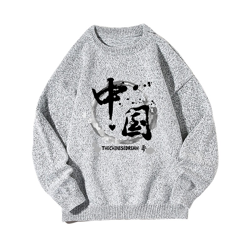 加厚加绒毛衣男大码毛线衣男针织衫M19134-P45加绒款-P65白底,男装针织衫/毛衣,电商A040A