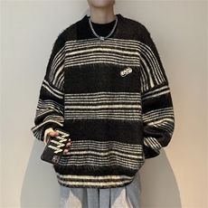 美式街头设计感圆领毛衣男慵懒风休闲针织衫M8807P48，男装针织衫/毛衣，星座1116-2