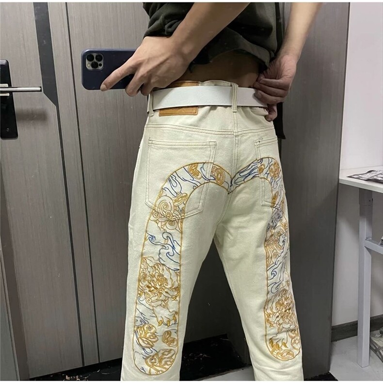 1506-1/KA061/P53宽松直筒潮牌百搭牛仔裤男女款情侣时尚款休闲图片