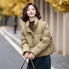 立领短款面包羽绒服女2025冬季新款时尚小个子加厚保暖白鸭绒外套，女装羽绒服，姿衣坊