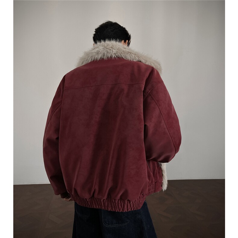 现货皮质座山雕棉服美式翻领毛毛重磅情侣外套A170-M915-TP112,男装棉衣,电商A170