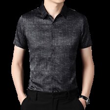 新款2023夏季男装上衣休闲百搭短袖宽松衬衫男士衬衣潮流，男装衬衫，电商B212（原钱塘6029）