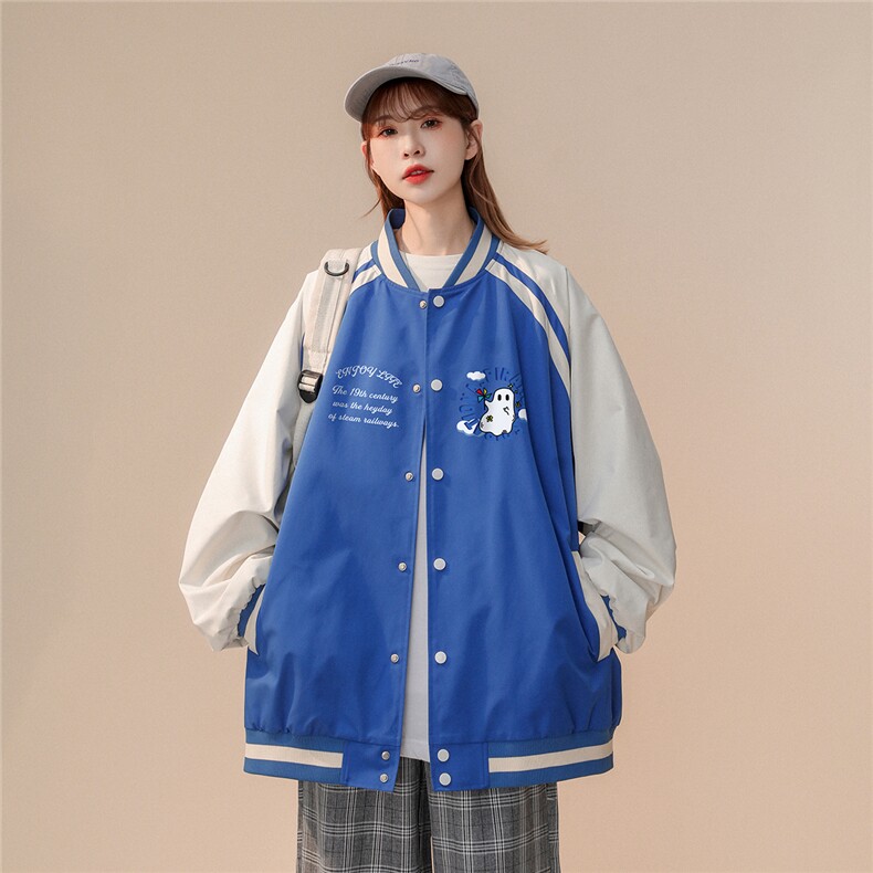 中性风2026秋季新款港风潮牌印花情侣棒球服夹克JK880p65控88,男装夹克,A247A
