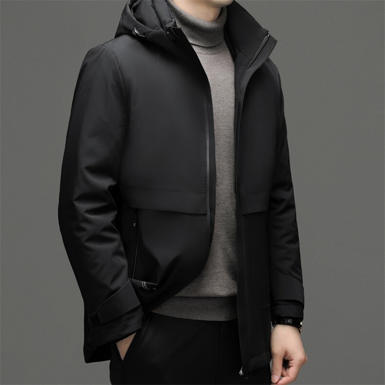CSYR22088钱塘2020-2中年男士冬季厚款保暖连帽简约羽绒服P303,男装羽绒服,钱塘207-2